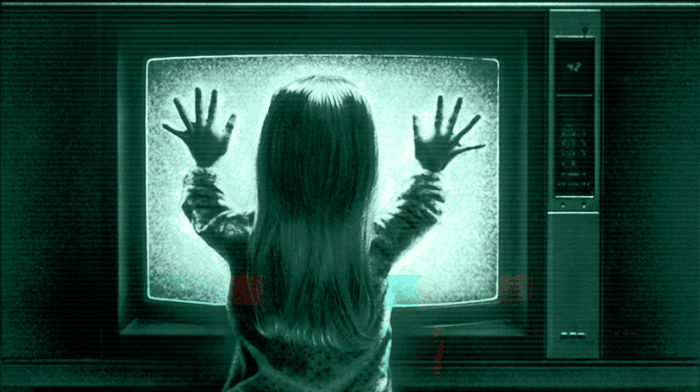 child in front glitched Tv